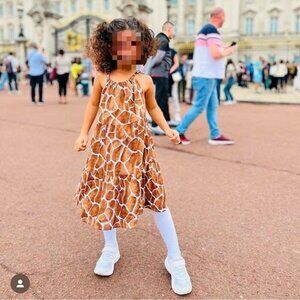 Janie & Jack The Wanderer Sundress Size 7 – Giraffe Print Tiered Cotton Dress, T